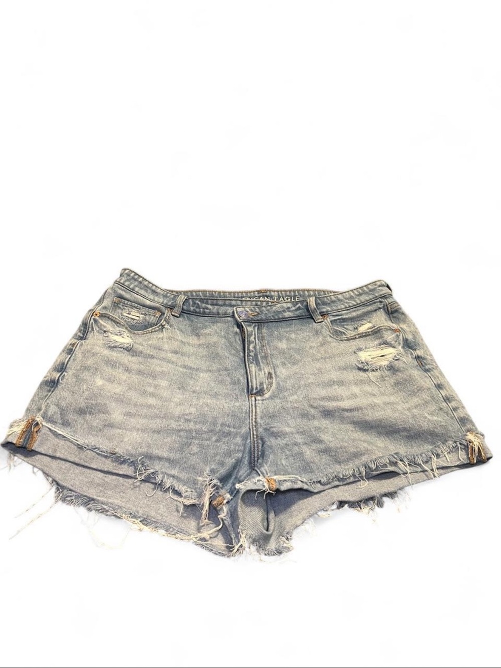 American Eagle Outfitters Light Wash Distressed Denim Shorts
